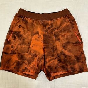 Lululemon License To Train 7 inch Short Orange and Grey tie dye special addition